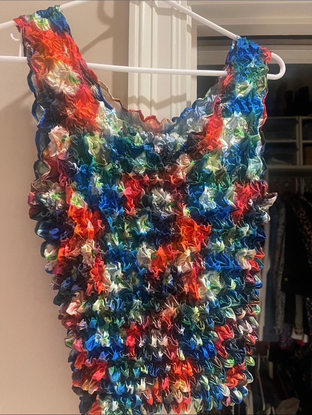 Colorful Multi-Textured Ruffle Tank Top - Picture 1 of 2